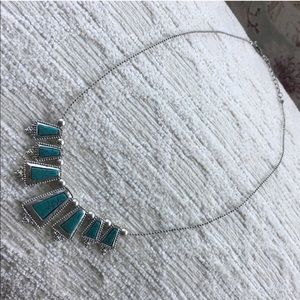 American Eagle silver and turquoise necklace